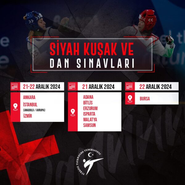 Siyah Kuşak ve Dan Sınavları (2024 Aralık Dönemi)