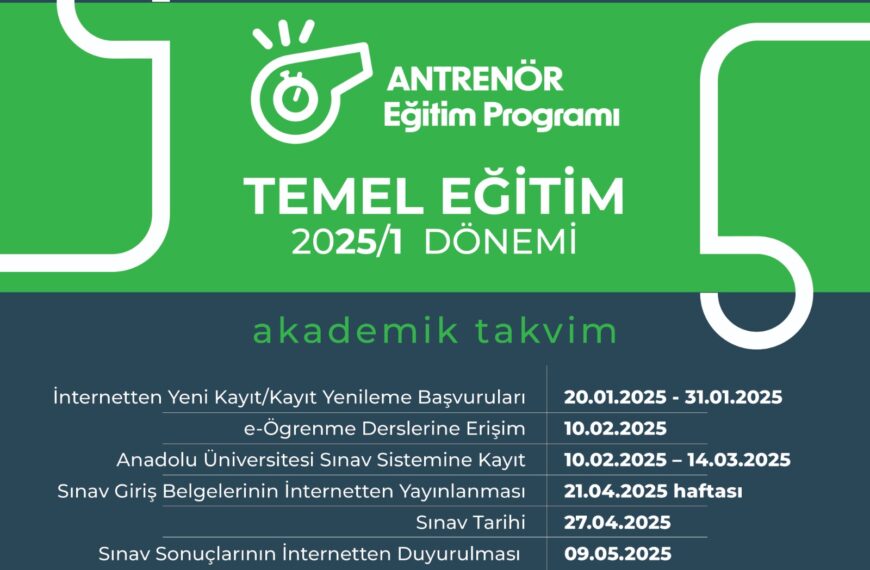 2025/1 Antrenör Temel Eğitim Sınavı