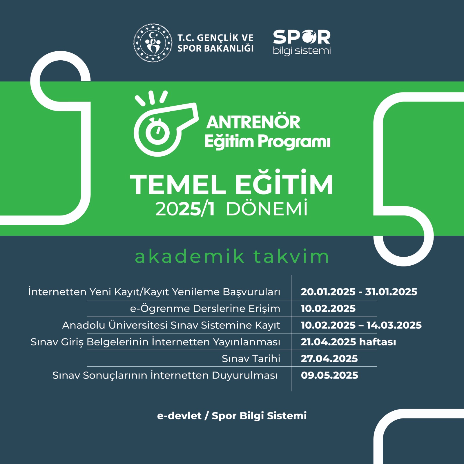 2025/1 Antrenör Temel Eğitim Sınavı